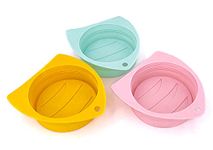 Kwispel 3 Pack Dog Cat Food Can Lids - Silicone Stretch Lids Covers for Pet Food Cans, Reusable Universal Size Fit Medium and Large Size Cans