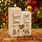 Heart Candlestick Holders, Friendship Gifts for Women Thank You for being My Unbiological Sisters Personalized Birthday Valentines Gifts for Women Soul Best Friends Colleagues Besties Gifts