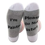 PXTIDY Painting Socks Please Do Not Disturb I'm Painting Novelty Socks for Women Men Painting Lover Gift Artist Gift Art Teacher Socks Gift (Painting Socks)