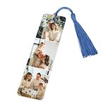 PiercingJak Custom Photo Bookmark Full Color Personalized 3 Photo Metal Picture Bookmark with Tassel for Women Men Birthday Gift for Reader Book Lover Student Teacher Friends Librarian
