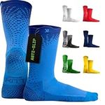 LUX Anti Slip Sport Grip Socks GripArray™ (Patented) Non-Slip Grips Technology, Blue, One Size