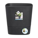 elho Greensense Aqua Care Square 38 - Self Watering Plant Pot for Indoor & Outdoor - 100% recycled plastic - Ø 38.0 x H 38.9 cm - Grey/Charcoal Grey