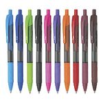 FLAIR V2 Retractable 0.7mm Gel Pen Box Pack | Water Proof, Smudge Free & Refillable Ink For Smooth Writing Experience | Comfortable Grip For Easy Handling | Set of 10 Different Ink Colors