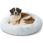 Best Friends by Sheri The Original Calming Donut Cat and Dog Bed in Shag Fur Frost, Extra Large 45x45