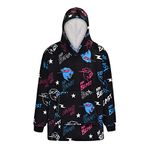 laughZuaia Kids Boys Girls Youtuber Gaming Print Oversized Sherpa Wearable Blanket Hoodie Sweatshirt 7-13 Years (OneSize, cat 1)