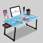 Datar Fashion Foldable Wooden Mini Laptop Table for Bed, Study Table with Drawer, Tablet/Mobile Holder for Kids & Adults->> (Frozen Cotted)