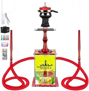 QiQiCi Hookah Set 2 Hose Hookahs Premium Pilot Hookah With Complete Hookah Accessories LED Light Travel Bag Hookah Tips Shisha Hooka