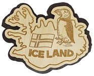 Printtoo Engraved Wooden Iceland Map Fridge Magnet Souvenir Collectibles Gift