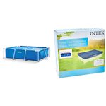 Intex 28270 Rectangular Pool, without Filter Pump, 220 x 150 x 60 cm & Debris/Weather Cover for 3metre x 2metre Frame Pools - 28038