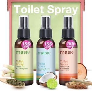 Mask - Toilet Odour Eliminator Spray, Non-Aerosol Odour Neutraliser Spray, Travel Size - Traps Odours Before You Go, Toilet Deodoriser, 100ml, Mix Pack of 3