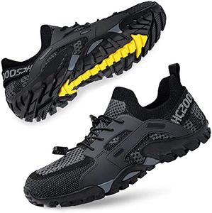 SOBASO Water Hiking Shoes for Men Women Quick Dry River Beach Swim for Pool Lake Diving Surf Fishing, Grey Black 8, 13 Women/11.5 Men