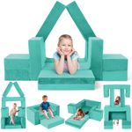 2024 Newest Kids Couch Sofa, 7 Pcs Modular Toddler Couch, Freely Removable Kids Chair Sofa for Playing, Creativity, Sleeping, Versatile Fold Out Baby Play Couch Set for Playroom, Bedroom Furniture