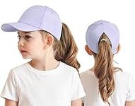 Cysocool Kids Ponytail Baseball Cap 3-8 Years Girls Boys Golf Visor Trucker Hat Anti UV Tennis Cap Child Summer Sun Protection Hat Long Peaked Snapback Cap Sports Running Cap Beach Cool Sun Hat