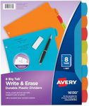 Avery Big Tab Write & Erase Durable Plastic Dividers for 3 Ring Binders, 8-Tab Set, Bright Multicolor, 1 Set (16130)