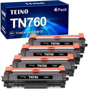 TEINO Remanufactured TN760 Toner for Brother Printer Replacement TN730 TN-760 TN 760 to use with Brother DCP-L2550DW MFC-L2710DW MFC-L2750DW HL-L2370DW HL-L2395DW HL-L2350DW (Black, 4 Pack)