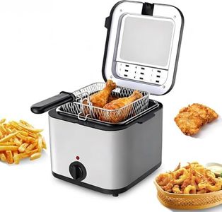 Electric Deep Fryer, 2.5 Liters Oil Capacity, Small Deep Fryer with Non Stick Basket for Home Use, Cool Touch Sides Easy to Clean (silver)