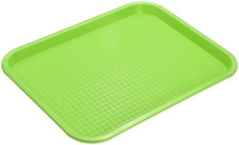 uxcell Bandejas de plástico para comida rápida a granel de 10 x 14 pulgadas, bandejas rectangulares para servir, bandejas de cafetería, plato de servir para restaurante, fiesta, cocina (verde)