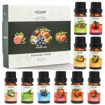 Fragrance Oil Fruity, Essential Oils Set Fruit 0.34 oz x10 (10 x 10ml), Fruit Scented Oils Set for Soap & Candle Making, Aromatherapy Diffuser Oils Set