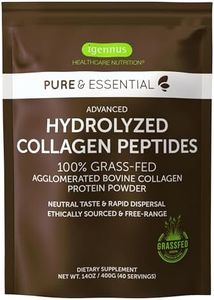 Pure & Essential 100% Grass Fed Bovine Collagen Protein Powder, Advanced Hydrolyzed Collagen Peptides, Collagen Types 1, 2 & 3, Non-GMO, Free Range, Gluten & Dairy Free, Easy Mix, 40 Servings