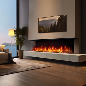 FLAMME 59" Smart Electric Fireplace – Wall Mounted LED Heater