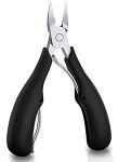 Ketlix Toe Nail Clipper, Professional Thick & Ingrown Toenail Correction Tool, Pedicure Clippers Toe Nail Cutter for Men & Women, Super Sharp Curved Blade Grooming Tool | Black |