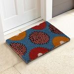 HOKIPO Natural Coconut Coir Printed Doormat for Home Entrance, 40 x 60 cm, Blue (IN-471-BL)