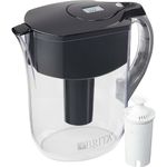 Brita 10 Cup Grand BPA Free Water Pitcher with 1 Filter, Black