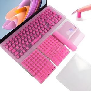 WANTHER Long Nail Keyboard Stickers & Cover for Long Nails - 119 Keys Set, Fits 15-17 Inch Laptops, Portable Plastic Storage Case, Ideal Gift (HotPink)