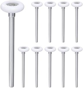 uxcell 10pcs 1.8" Nylon Garage Door Rollers for 2" Garage Track, 7" Long Stem Quiet Garage Door Wheels, 6200zz Precision Bearing 11 Balls, White