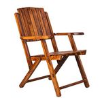 MURALICRAFT Wooden Folding Chair | Portable Foldable Armchair for Balcony, Patio, Living & Drawing Room | Solid Wood Sheesham, Natural Teak