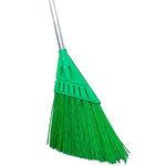 Xifando Courtyard Broom/Heavy-Duty Broom Long-Handled Commercial Broom Angle Broom for Outdoor Courtyard Garage Lobby Mall Market Floor（Grey+Green）