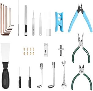 Creality 3D Printer Tool Kit Box Includes Assembly Tool, Cleaning/Removal Tool, Filament Cutting Tool, 8 Pieces Extruder Nozzles and SD Card Reader with Storage Box for 3D Printers, 35 Piece