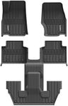 LASFIT Floor Mats Fit for 2021-2025 Jeep Grand Cherokee L, Dual Anti-Slip & Deep Dish All Weather Custom Fit Car Mats, TPE Odorless,1st, 2nd & 3rd Row, (ONLY for 6-Passenger Without Center Console)