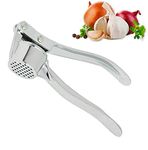 ACENIX Stainless Steel Garlic Press Crusher Mincer Ginger Peeler Squeezer Heavy Duty Zinc Alloy Garlic Crusher Presser Chopper Professional Food Prep Grade Dishwasher Safe Easy Clean Highly Durable