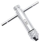 QISF Adjustable Ratchet Tap Wrench,T-Handle Threading Wrench for Metric M3-M8 Taps,Hand Machine Ratcheting Screw Tapping Thread Metric Plug Tapper Tool