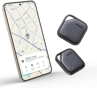 UGREEN FineTrack S 2-Pack Bluetooth Tracker Tags Work with Samsung SmartThings APP (Samsung Only), 550-Days Replaceable Battery Item Finder Smart Tag for Key Luggage Passport