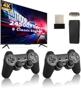 Retro Game Console, Wireless Retro Game Console, Built-in 9 Emulators, 4K HDMI Output, Dual 2.4GHz, Built-in 24500 Games, Plug and Play Video Games, Black