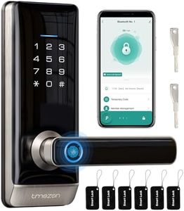 Smart Door Lock, TMEZON Keyless Entry Door Lock Fingerprint Door Lock with Keypad Digital Door Lock with Handle for Home, Rental, Office and Hotel TUYA Remote Control/IC Cards/Codes/Keys/Fingerprints