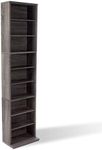 Atlantic Herrin PN74736264 Media Storage Cabinet, Textured Charcoal Gray, Stores and Organizes Your Important Music, Movies, Video Games, Memorabilia Collections, 13.0 x 7.9 x 53.9 inches (33 x 20 x