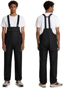 Bib Rain Pants for Men Women Waterproof Bib Overall Durable Rain Gear for Work Fishing Gardening(Black,M)