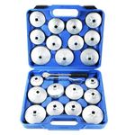 DASBET 23PCS Oil Filter Removal Cap Wrench Garage Socket Set Automotive Removal Garage Tool Wrench Socket Adapter Remover Tool Kit with Spanner