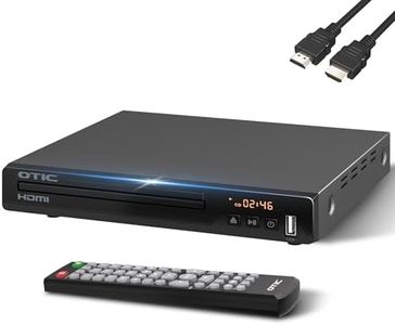 All Region HDMI DVD Player for TV, Multi Formats & Metal Housing, Compact CD Player with USB Port/Dolby Digital Sound for Smart TV, Elderly, Home Stereo System, Included HDMI Cable & Remote