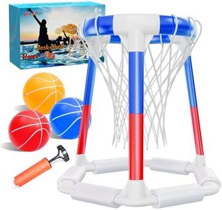 Swimming Pool Basketball Hoop Poolside Pool Game Sets - Inflatable Pool Toys for Kids Gifts Outside Water Floating Basketball Game with Ball for Adults Pool Party Include 3 Balls and Pump Blue