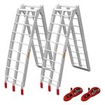 Carivia Aluminum Ramps,2pc Folding Loading Ramps,90" L x 12" W Motorcycle Ramp Trailers Ramp 1500 lbs with Load Straps for Dirt Bike, UTV, ATV, Trucks, Lawn Mowers, Snowblower