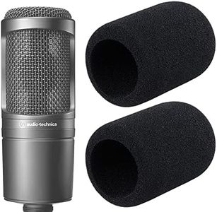 YOUSHARES Audio-Technica AT2020 Pop Filter - 2 PCS AT2020 Microphone Windscreen for Audio Technica AT2020 and AT-2035 AT-2050 ATR2500 ATR2500X AT-4040 Microphones (Black)