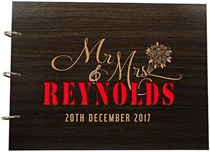 Darling Souvenir Mr and Mrs Personalized Name and Date Wedding Guest Book Wooden Photo Albums Memory Guestbook