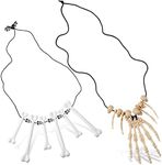 2 Pieces Halloween Bone Necklace Sk