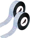 2×502 Ft Flash Reflective Bird Tape, Double Sided Holographic Bird Scare Tape Ribbon, Deterrent Visual Audible Bird Repellent Devices for Outdoor, Garden, Balcony (Regular)