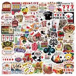 60pcs Cartoon Casino Sticker Entertainment Props Colorful Paper Card Sticker Casino Theme Party Sticker Used for Laptops, Mobile Phones, Guitar Toys, Motorcycle Envelope Decoration