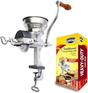 Corona Corn Grinder with Low Hopper, Grain Mill, Manual Grinder For Corn, Rice, Soybeans, Pepper, Chickpeas, Cast Iron Wheat Grinder For Domestic Use